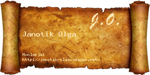 Janotik Olga névjegykártya